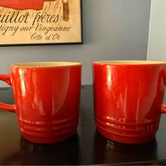NWT Le Creuset Red Stoneware Mugs - Picture 2 of 6